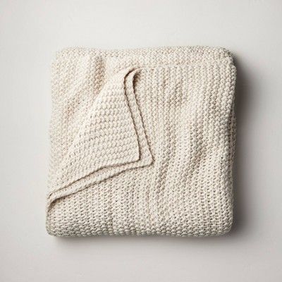 Full/Queen Chunky Knit Bed Blanket Natural - Casaluna&#8482; | Target