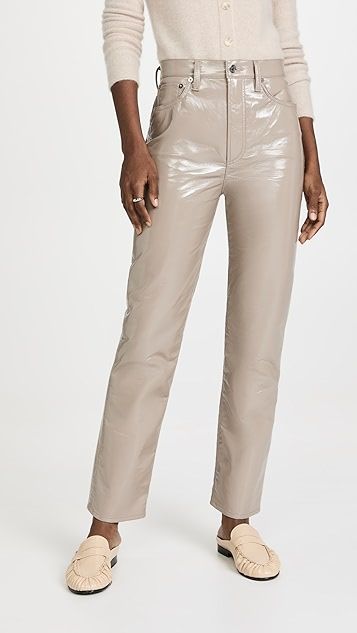 Recycled Leather 90s Pinch Waist Pants | Shopbop