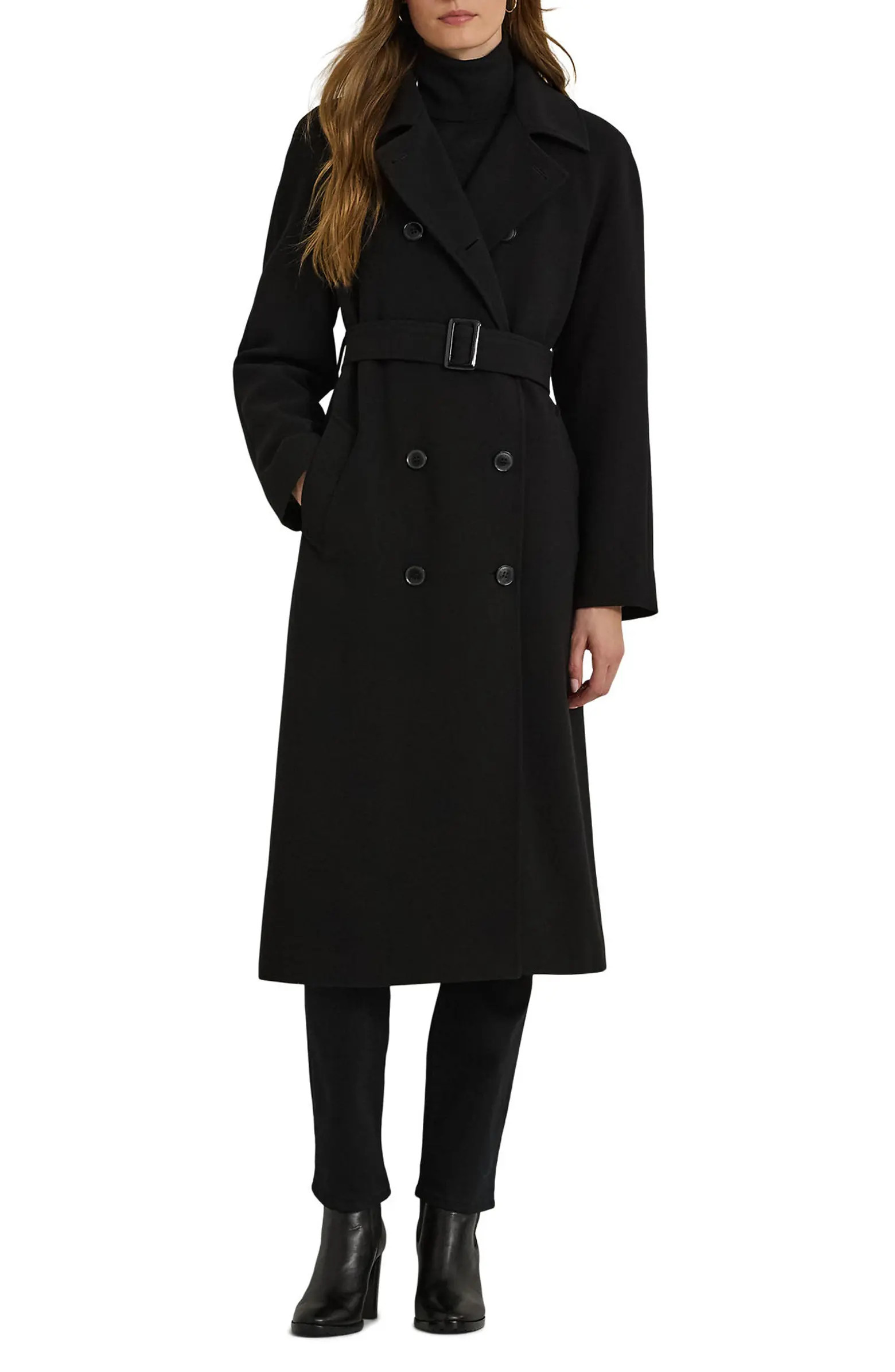 Lauren Ralph Lauren Crepe Belted Coat | Nordstrom | Nordstrom