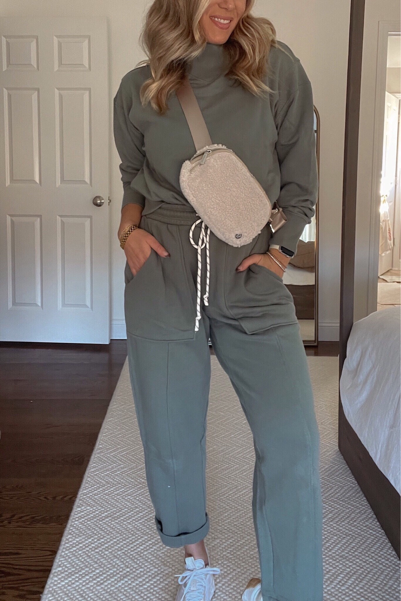 cozy lounge set, sweatshirt and matching pants each under $30! loungewear, errands outfit, lululemon belt bag , Walmart finds, affordable loungewear



#LTKstyletip #LTKunder50 #LTKSeasonal