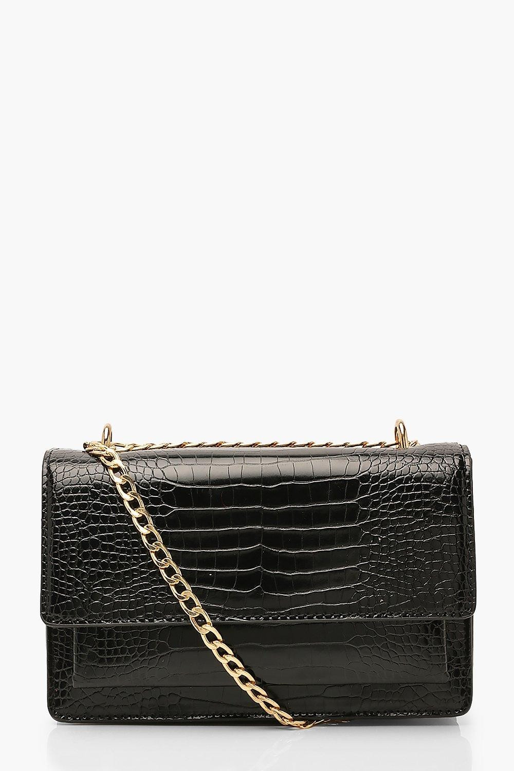 Croc Structured Cross Body & Chain Bag | Boohoo.com (UK & IE)