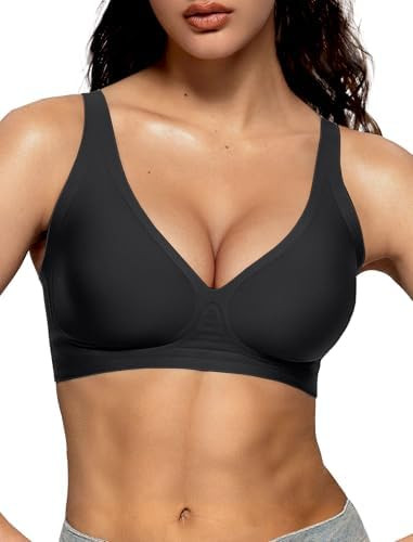 Vertvie Jelly Wireless Bras for Women Push Up Plunge Seamless T-Shirt Bras No Underwire Supportiv... | Amazon (US)