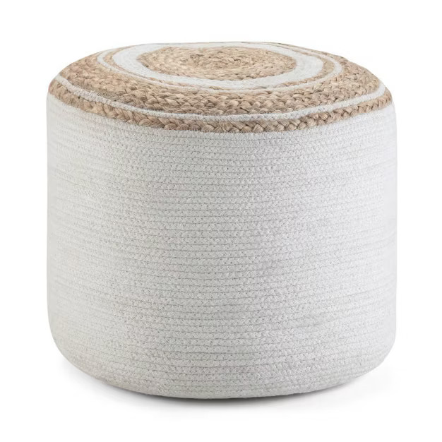 Winslet Round Braided Pouf Natural - WyndenHall | Target