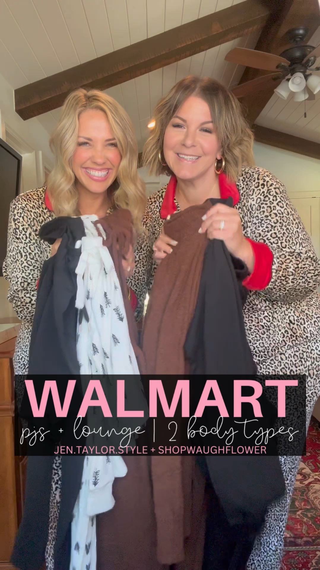 Walmart Joyspun lounge sets and pajamas on two different body types! Jen is 5’7 and wearing a 2X, Gena is 5’4 and wearing a small. These are awesome holiday gifts but perfect for being cozy around the house, too! 

#LTKFindsUnder50 #LTKGiftGuide #LTKSeasonal