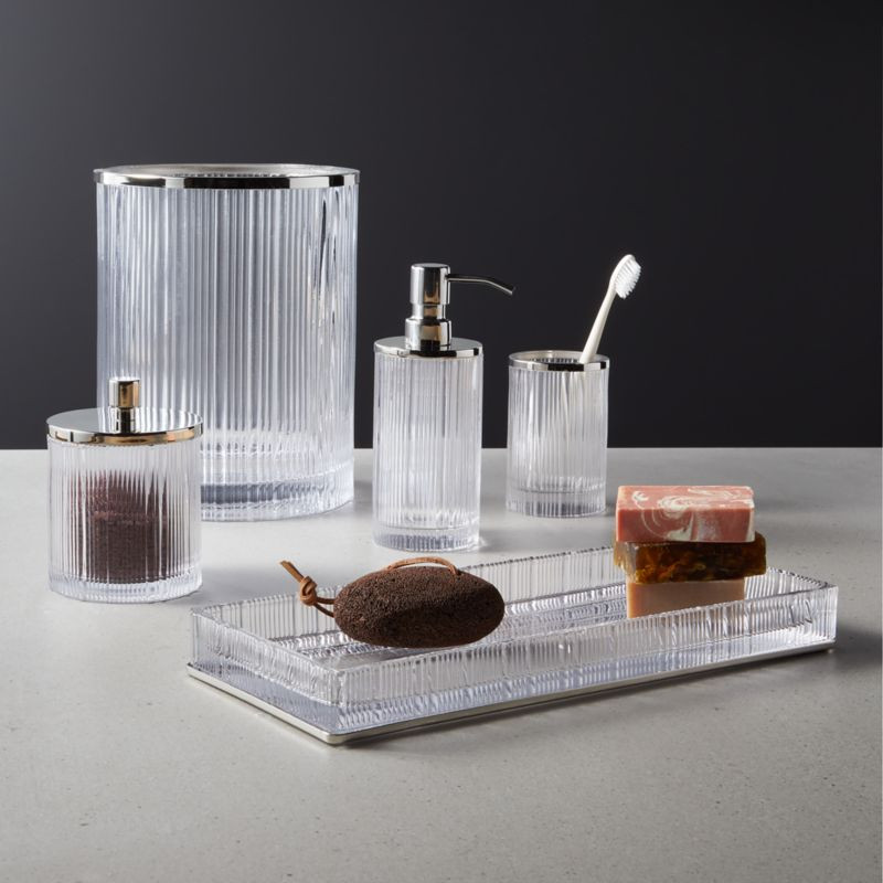 Athena Modern Ribbed Glass Bath Accessories | CB2 | CB2