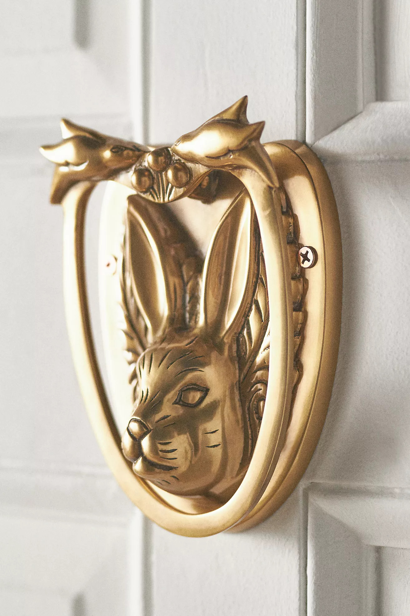 Aslan Solid Brass Rabbit Door Knocker | Anthropologie (UK)