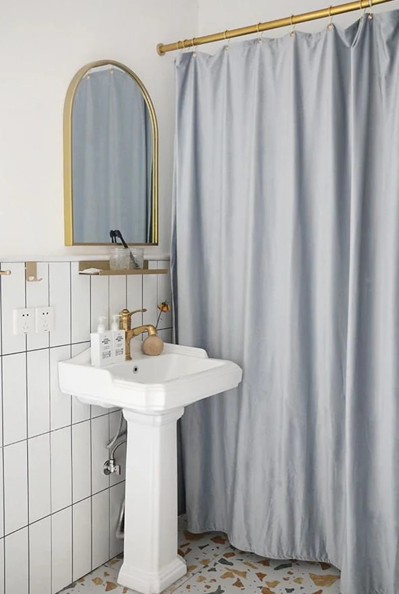 Velvet Shower Curtain, Custom Made to Fit, waterproof liner option, Custom Shower Curtain extra l... | Etsy (US)