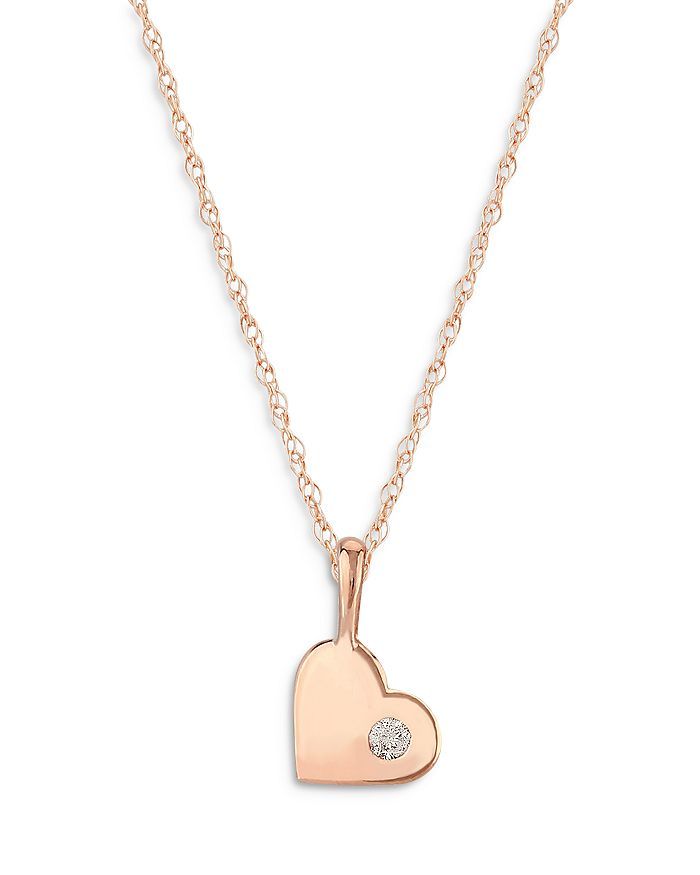 Diamond Heart Pendant Necklace in 14K Rose Gold, 0.03 ct. t.w. - 100% Exclusive | Bloomingdale's (US)