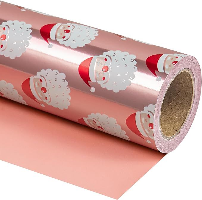 WRAPAHOLIC Reversible Christmas Wrapping Paper - Mini Roll - 17 Inch X 33 Feet - Santa Claus and ... | Amazon (US)