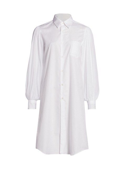 Puff-Sleeve Poplin Shirtdress | Saks Fifth Avenue
