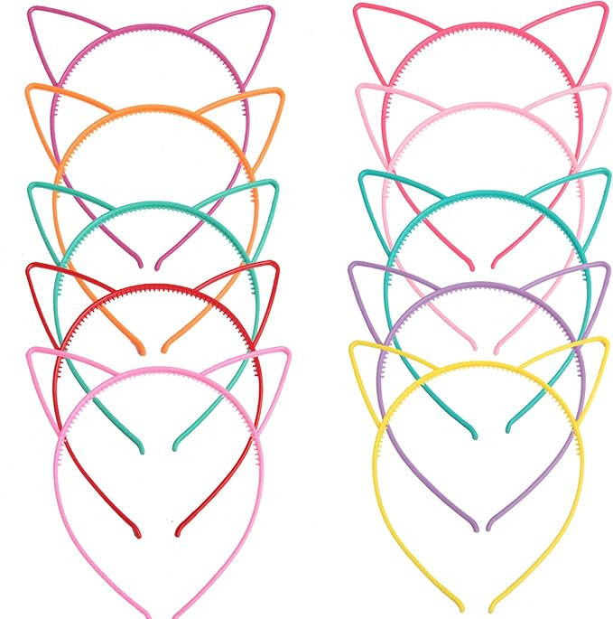 Plastic Cat Ears Headband Cat Headbands for Girls Women Animal Ears Hair Accessories Sawtooth Kit... | Amazon (US)