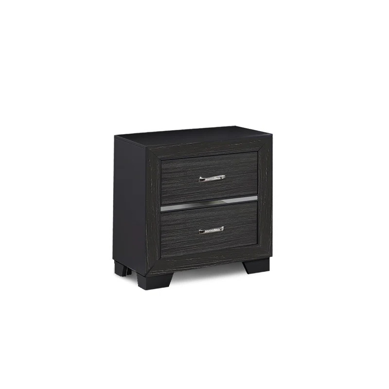Chardasia 23'' Tall 2 - Drawer Nightstand in Dark Gray | Wayfair North America