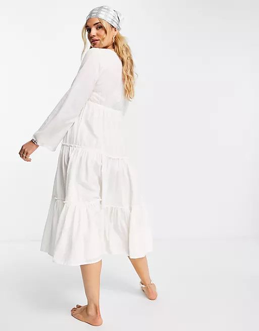 Billabong Salty Blonde Wander maxi beach dress in white | ASOS (Global)