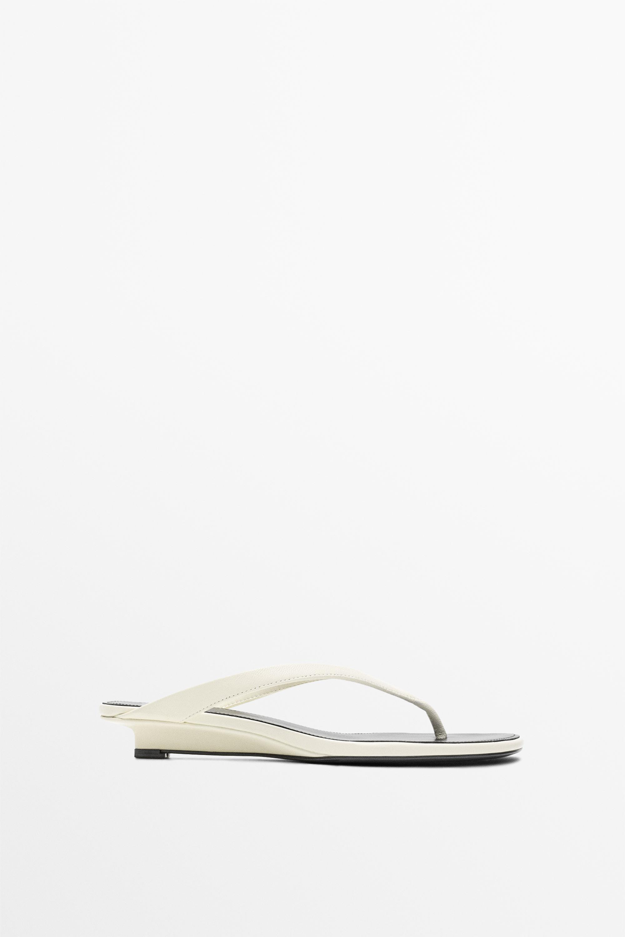 Mid-heel sandals with toe divider | Massimo Dutti US