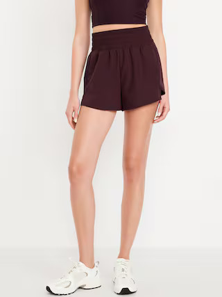 Extra High-Waisted Crinkle Run Shorts -- 3-inch inseam | Old Navy (US)