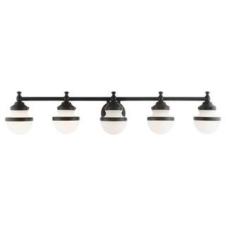 Livex Lighting Oldwick 5 Light Black Vanity Sconce 5715-04 | The Home Depot