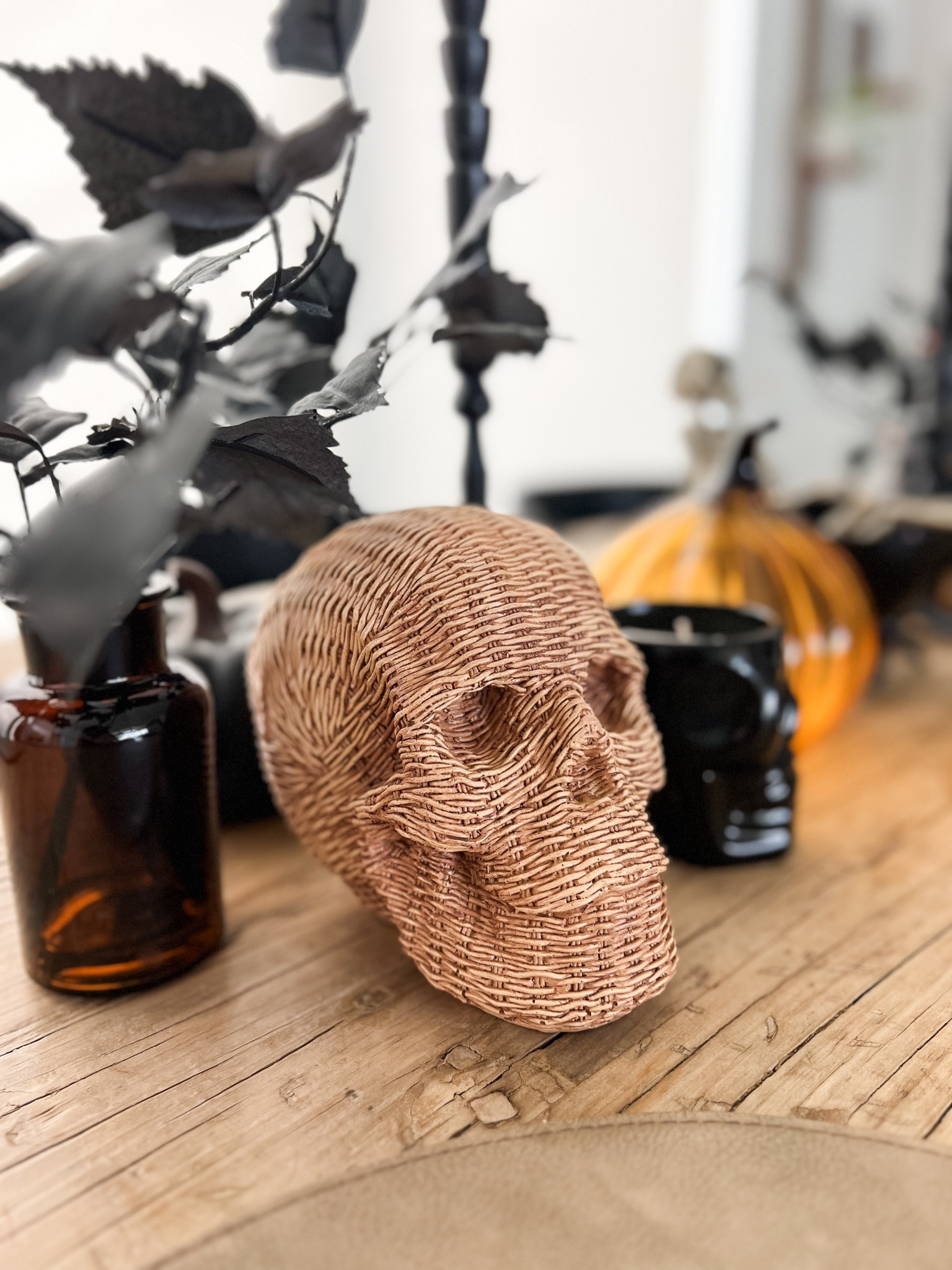 How cool is he! He’s a faux rattan skull, looks like a boho-ish rattan but actually ceramic! 💀

#LTKHalloween #LTKHoliday #LTKHome