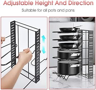 Pot Rack Organizers, G-TING 8 Tiers Pots and Pans Organizer for Kitchen Organization & Storage, A... | Amazon (US)