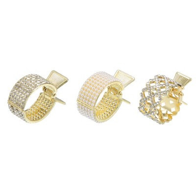 Unique Bargains Women's Metal Rhinestone Hair Clips Gold Tone 3 Pcs | Target