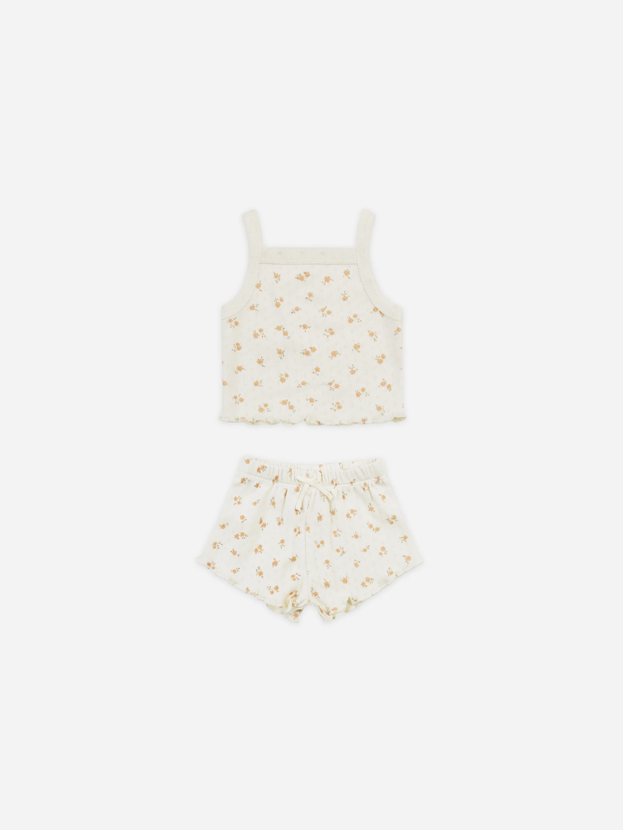 Pointelle Tank + Shortie Set || Ditsy Melon | Rylee + Cru