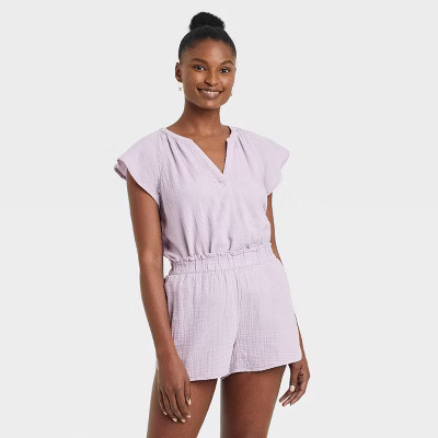 Women's Flutter Short Sleeve Blouse - Universal Thread™ | Target