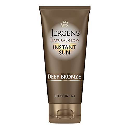Jergens Natural Glow Instant Sun Tanning Moisturizer + Bronzer, Lightweight Sunless Tanning for Natural-Looking Color, Deep Bronze, 6 Oz | Amazon (US)