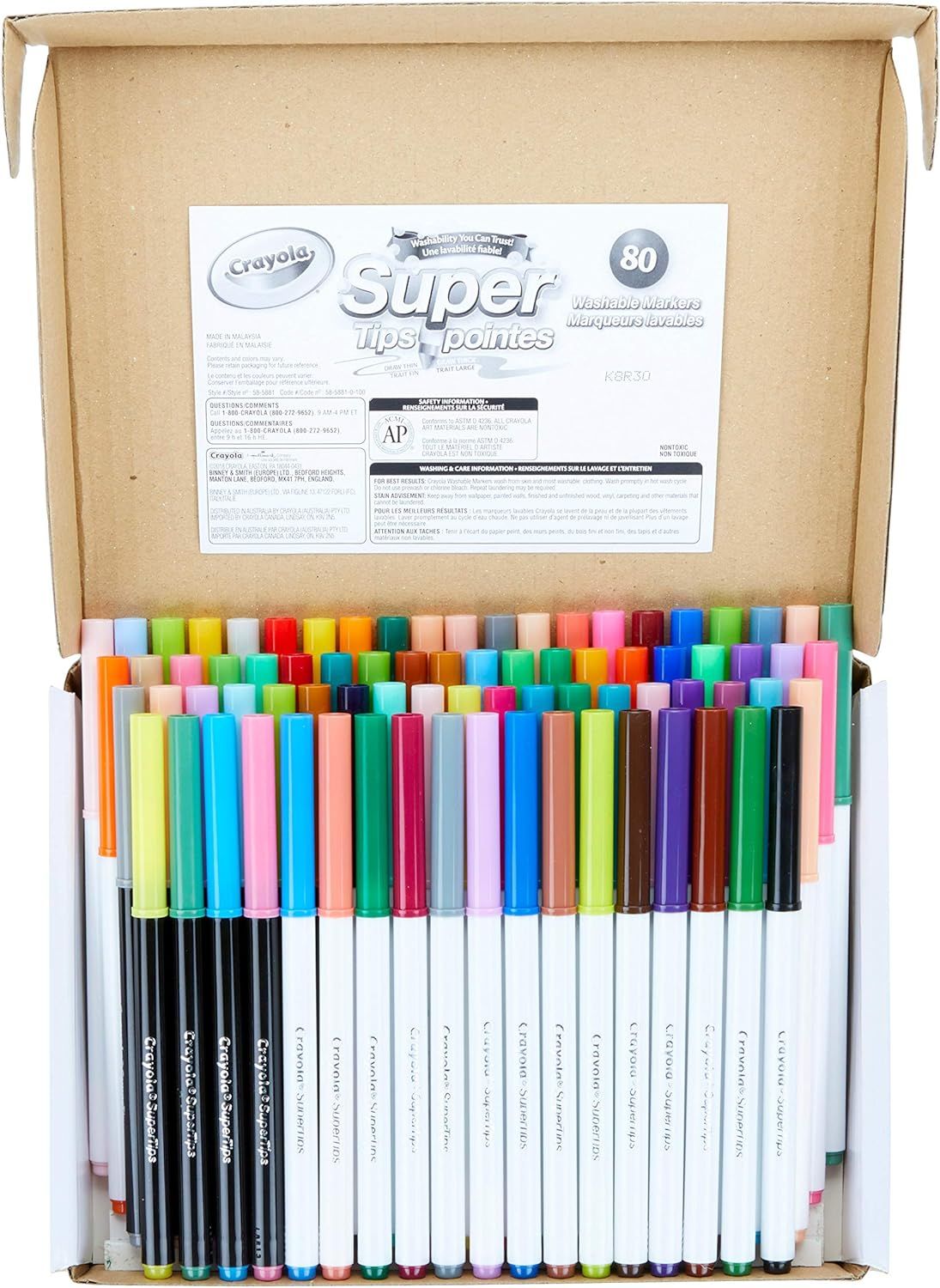 Crayola Super Tips Marker Set, 43 Unique Colors, Doubles of Favorite 25 Colors & 12 Scented Shade... | Amazon (US)