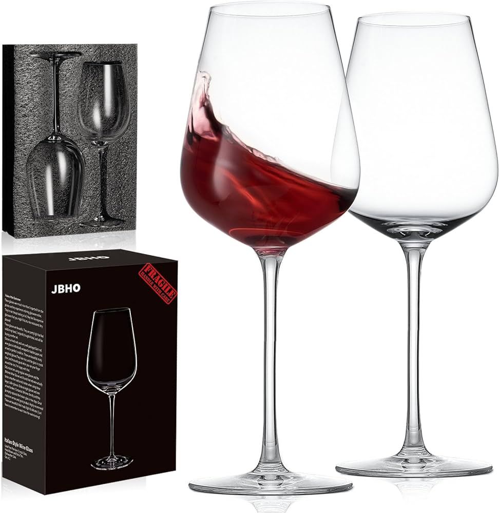 JBHO Hand Blown Italian Style Crystal Bordeaux Wine Glasses - Great Gift Packaging - Red Wine Gla... | Amazon (US)