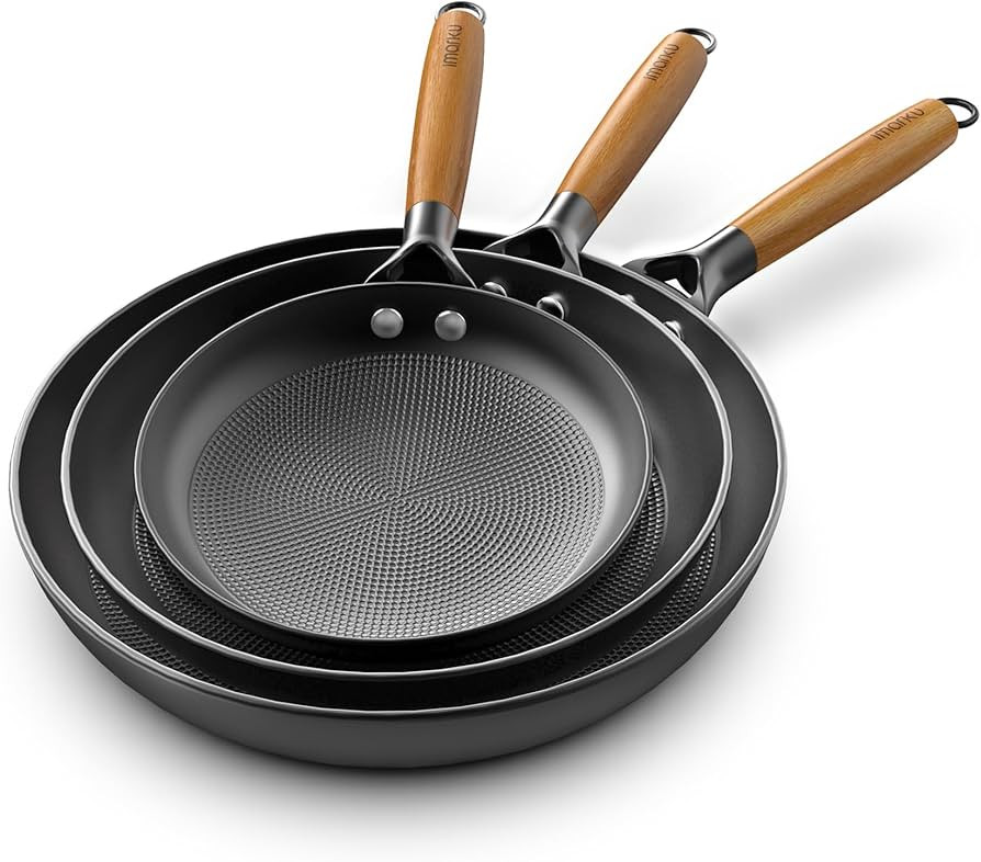 imarku Non Stick Frying Pans - 8&10&12 Inch Frying Pan Nonstick Professional Cast Iron Skillet Di... | Amazon (US)