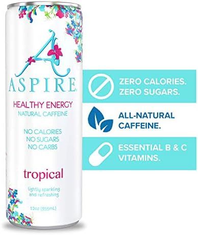 ASPIRE Healthy Energy Drink – Tropical, 12 Pack – Zero Sugar, Calories or Carbs – Keto, Veg... | Amazon (US)