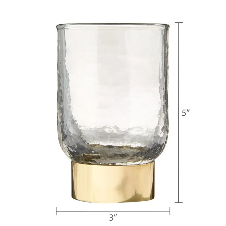 Hammered Glass with Gold Base Christmas Decoration, 5.5", by My Texas House | Walmart (US)