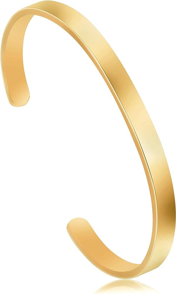 JoycuFF Bracelets for Women Birthday Graduation Christmas Anniversary Silver Rose Gold Cuff Brace... | Amazon (US)
