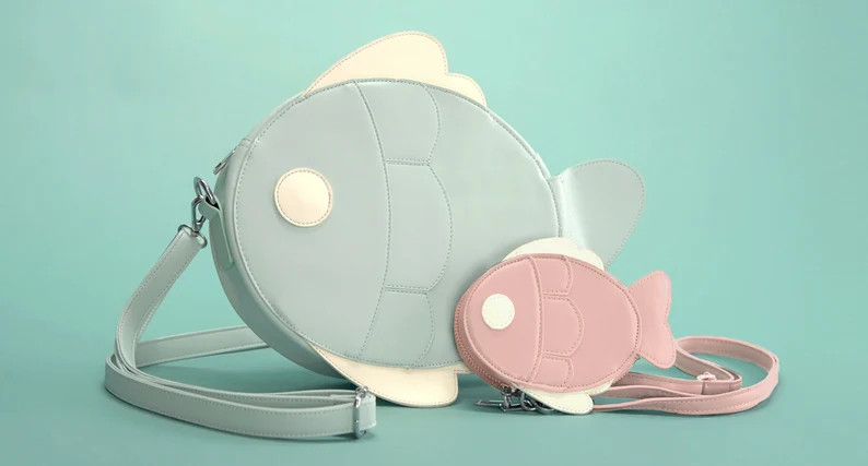 Fish CrossBody Bag, Wallet, and Purse Vegan Leather | Etsy (US)