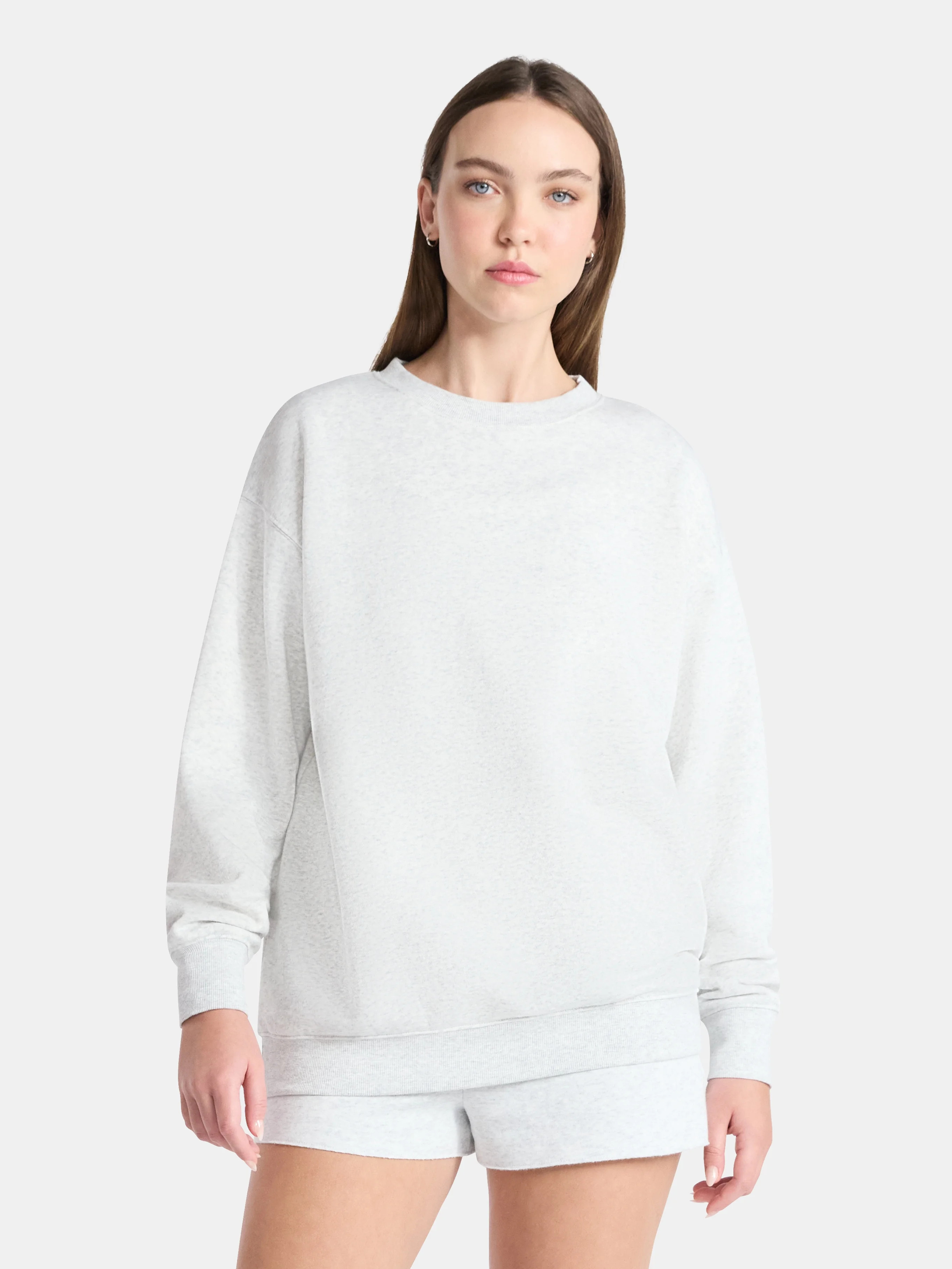 No Boundaries Fleece Oversized Sweatshirt with Long Sleeves, Women’s | Walmart (US)
