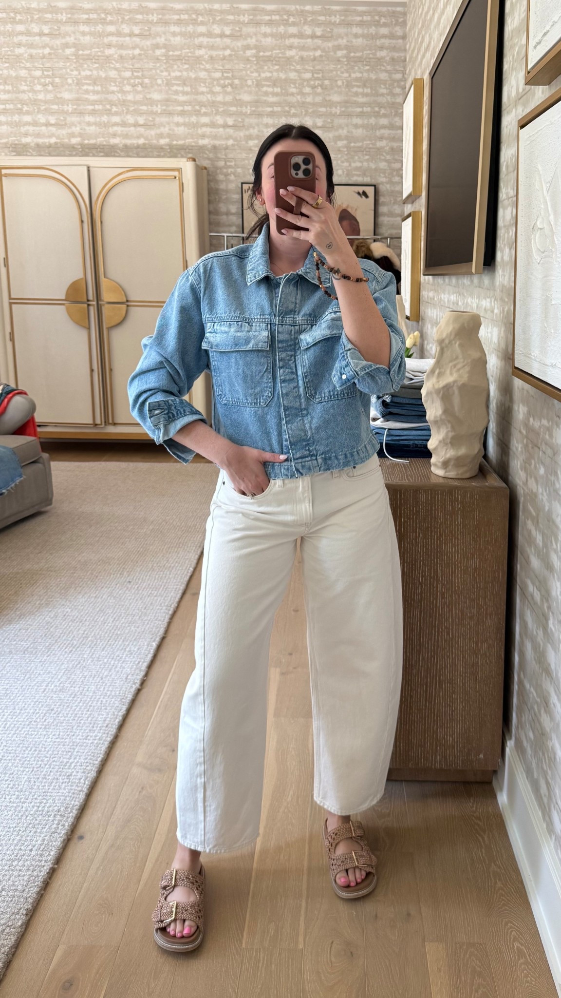 I’m loving this Target denim jacket (M) worn as a shirt! The wash is perfect with white jeans. These are the Midrise Barrel from Abercrombie. I’m in my true 28

#LTKFestival #LTKootd #LTKmomlife