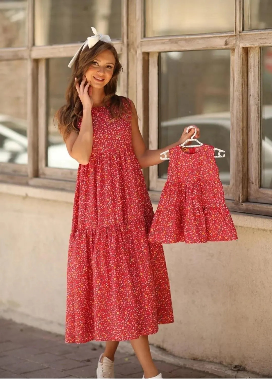 Floral Mother-Daughter Matching Cotton Dresses: Sleeveless Summer Outfit | Etsy (US)