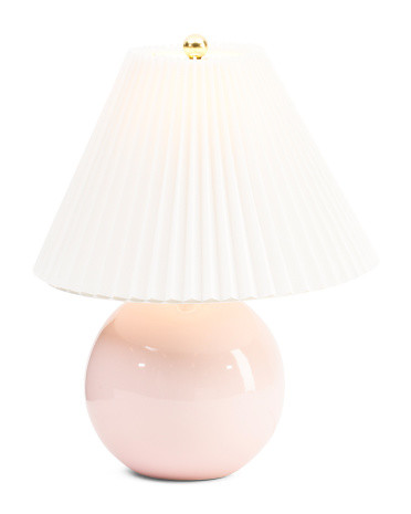 16.5 Ceramic Orb Pleated Cone Shade Lamp | Bedroom | Marshalls | Marshalls