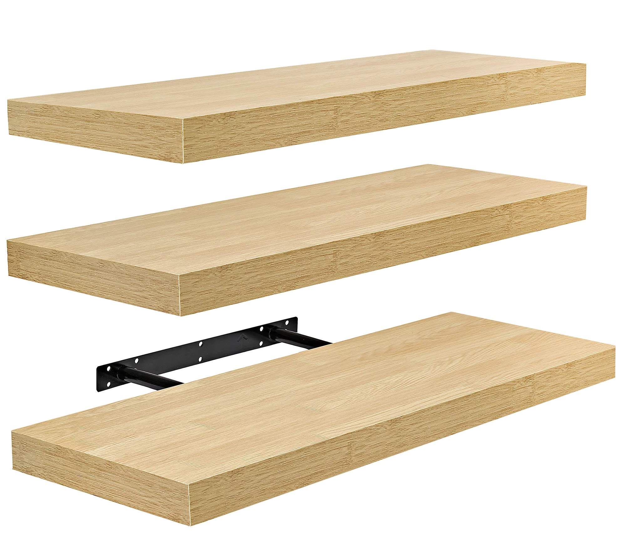 Set of 3 (24""x9"") Sorbus Rectangle Floating She lves | QVC
