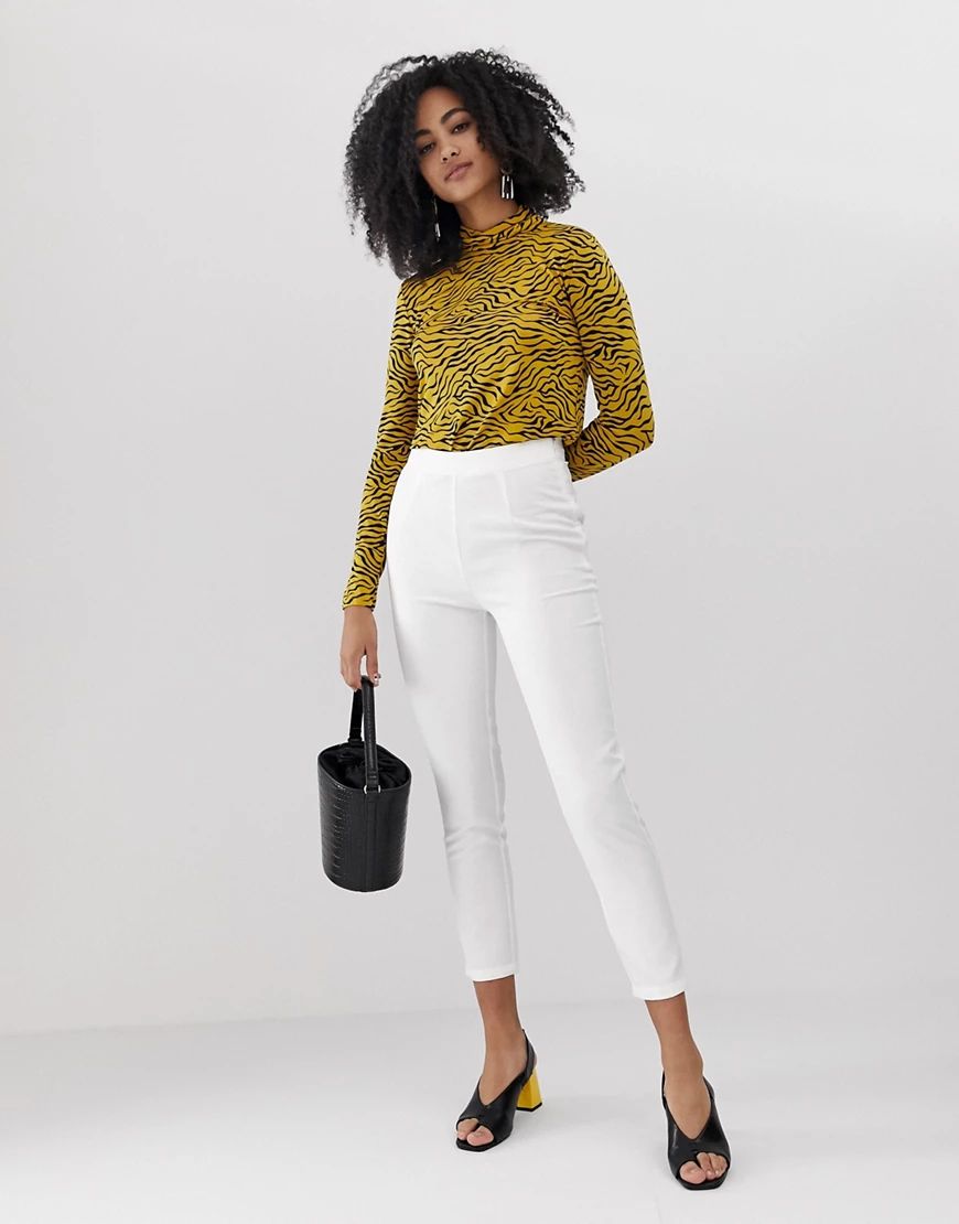 Unique21 high rise tailored pants-White | ASOS (Global)