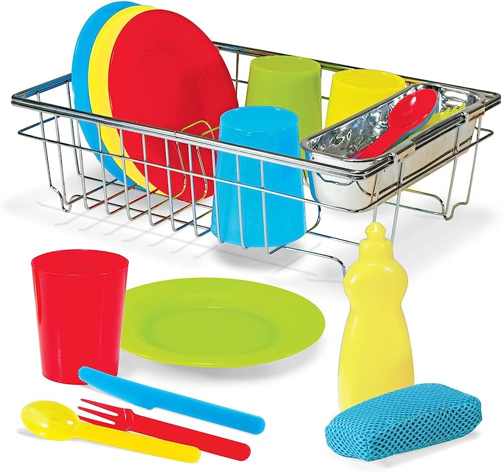 Melissa & Doug Let's Play House Wash and Dry Dish Set (24 pcs) | Amazon (US)