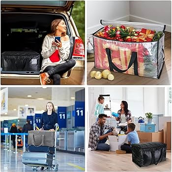 BALEINE 6-Pack Oversized Moving Bags with Reinforced Handles, Heavy-Duty Storage Tote for Clothes... | Amazon (US)