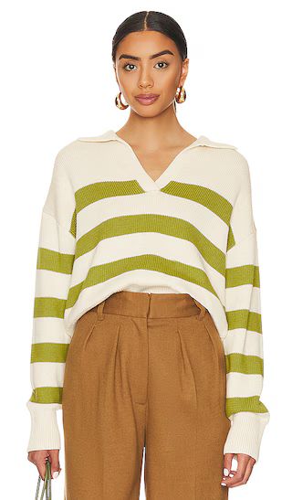 Lucie Sweater in Cream & Lime | Revolve Clothing (Global)