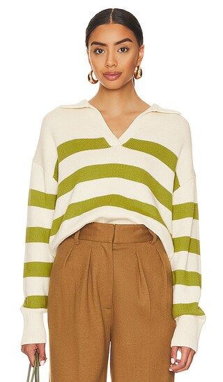 Lucie Sweater in Cream & Lime | Revolve Clothing (Global)