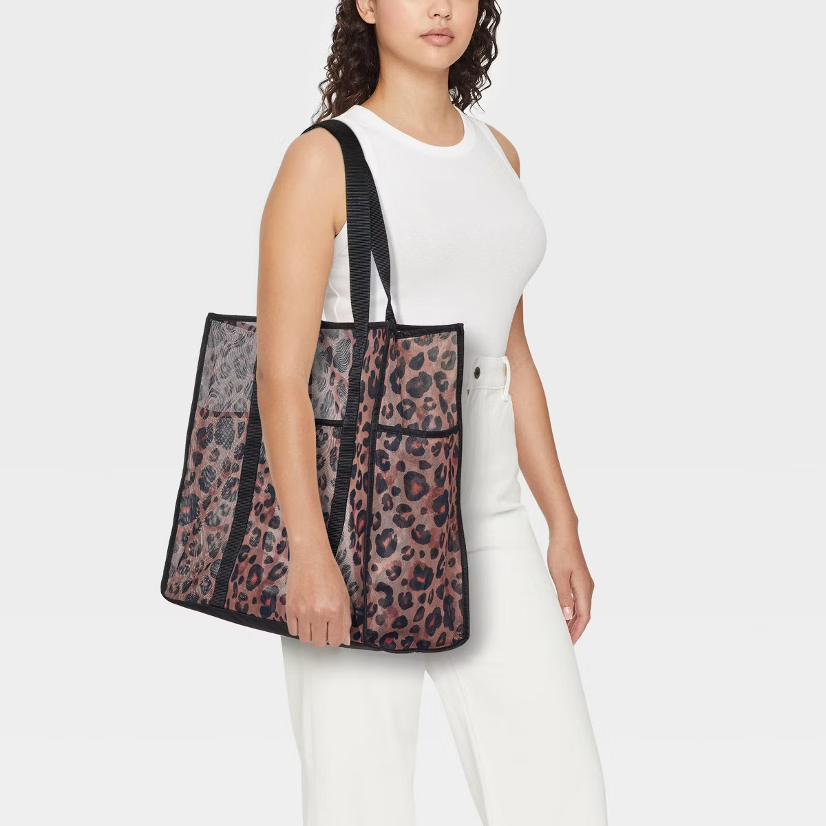 Mesh Packable Tote Handbag - Shade & Shore™ Leopard Print | Target