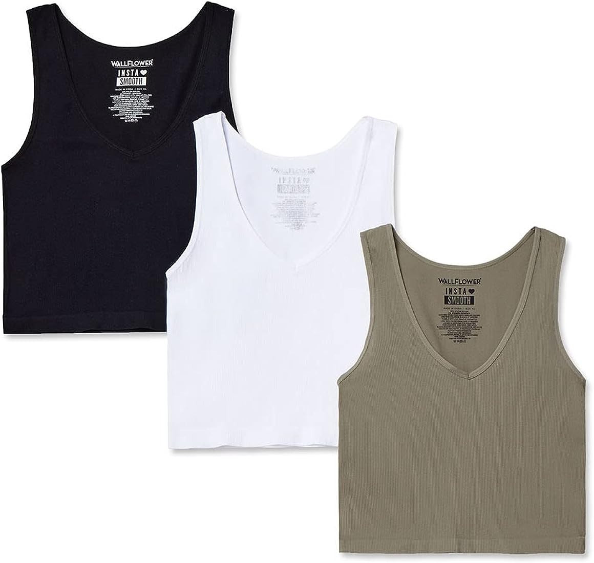 WallFlower Women's 3-Pack Seamless Tanks | Amazon (US)