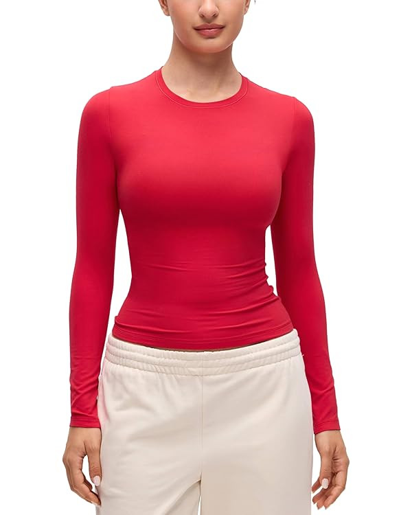 CRZ YOGA Softembrace Crewneck Long Sleeve Shirts for Women - Casual Going Out Tops Soft Basic Fit... | Amazon (US)