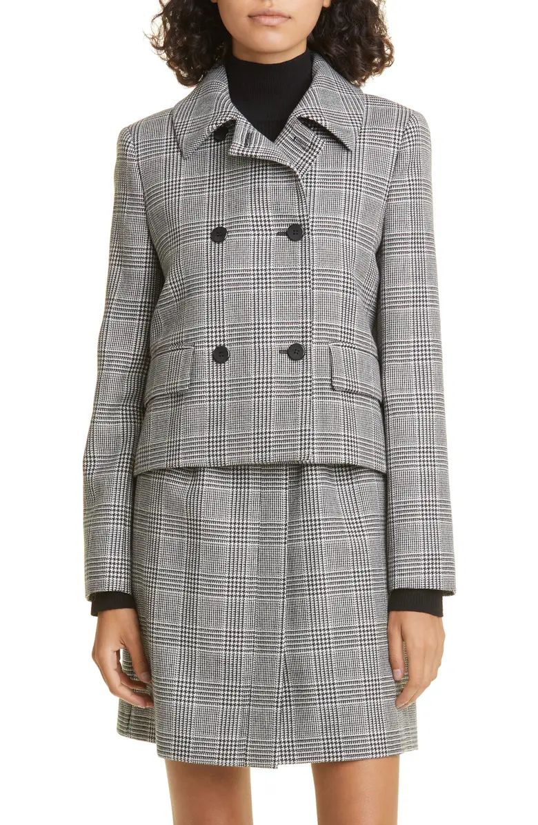 Max Mara Facella Houndstooth Check Virgin Wool Jacket | Nordstrom | Nordstrom