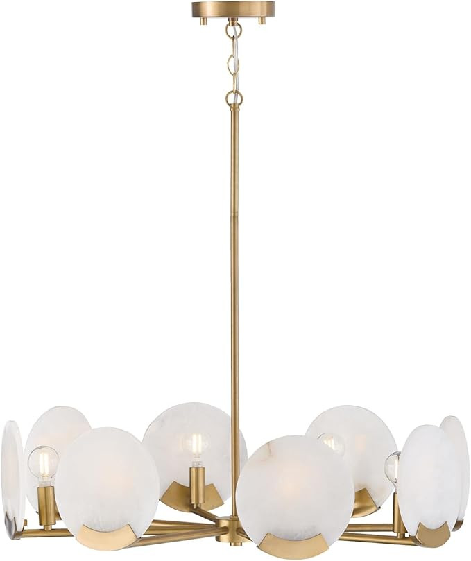 Capital Lighting 454682AD Oriya Modern Natural Alabaster Stone Round Chandelier, 8-Light 480 Tota... | Amazon (US)