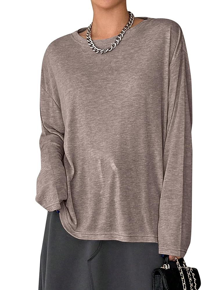 Remidoo Oversized Tshirts for Women See Through Sheer Top Long Sleeve T Shirt Loose Tee | Amazon (US)