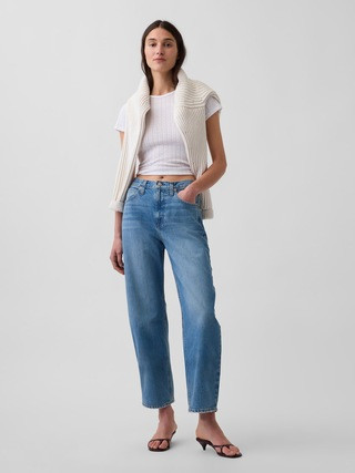 High Rise Crop Barrel Jeans | Gap (US)